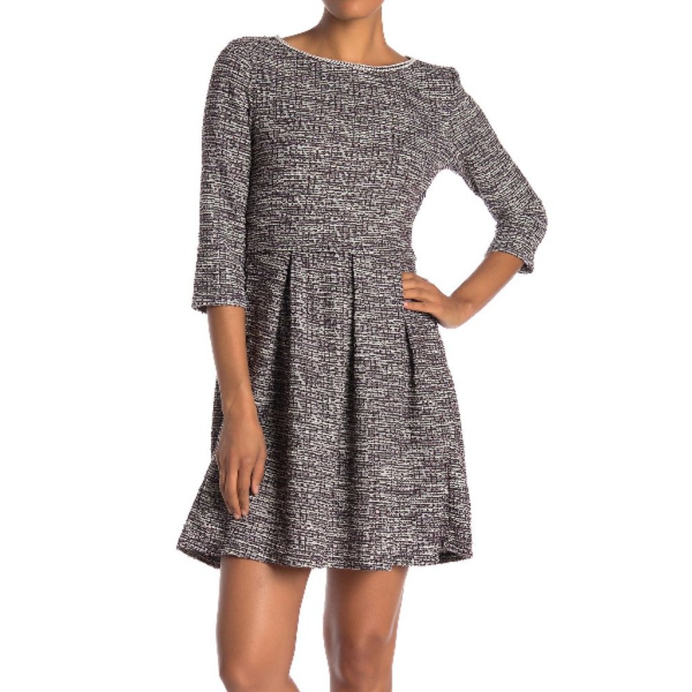 Max Studio 3/4 Sleeve Fit and Flare Dress